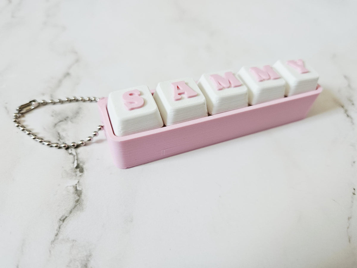 Personalized Name Keycap Keychain – Mechanical Keyboard Clicker Fidget Toy