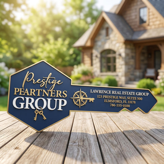 Custom Realtor Key Sign, 3D Acrylic Closing Photo Prop, Personalized Real Estate Sold Plaque, Broker Settlement Gift, Marketing Sign