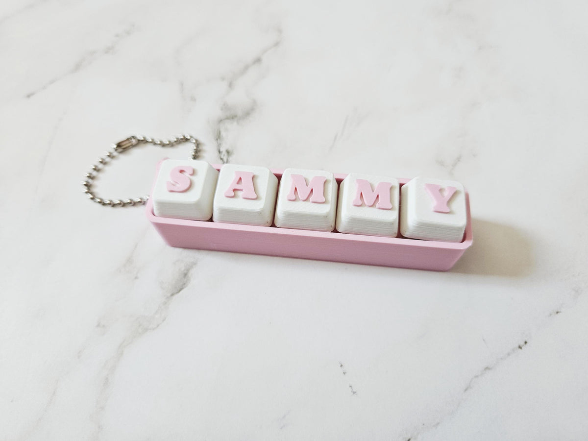 Personalized Name Keycap Keychain – Mechanical Keyboard Clicker Fidget Toy