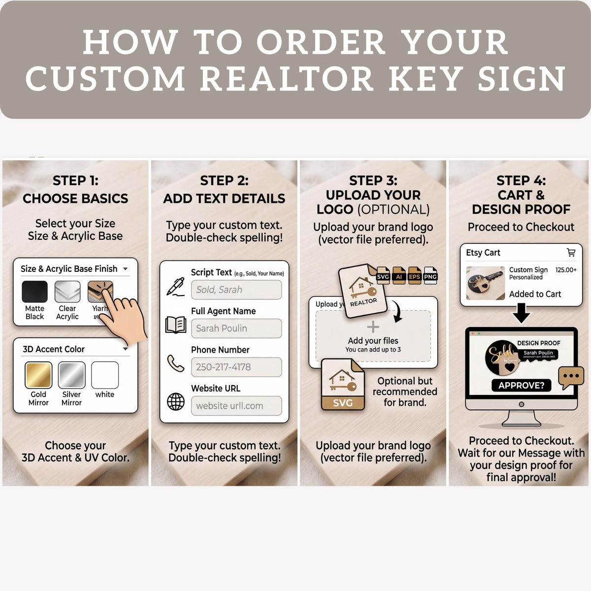 Personalized Realtor Key Sign, 3D Acrylic Sold Prop, Custom Real Estate Marketing Photo Prop