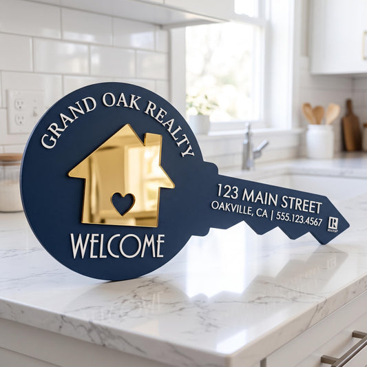 Custom Realtor Key Sign, 3D Acrylic House Prop, Real Estate Closing Day Photo Prop