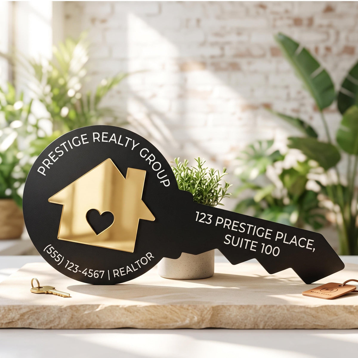 Custom Realtor Key Sign, 3D Acrylic House Prop, Real Estate Closing Day Photo Prop
