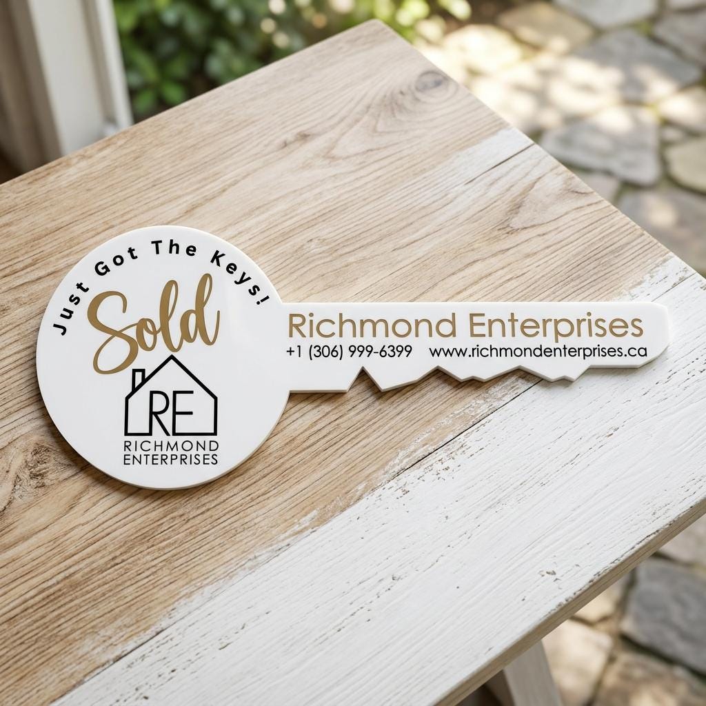 Personalized Realtor Key Sign, 3D Acrylic Sold Prop, Custom Real Estate Marketing Photo Prop