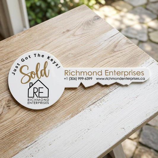 Personalized Realtor Key Sign, 3D Acrylic Sold Prop, Custom Real Estate Marketing Photo Prop